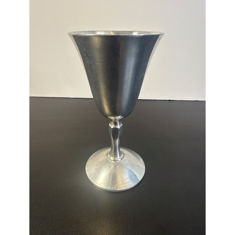 Vintage Pewter Single Wine Goblet Stem‎ Pedestal Raimond Italy
